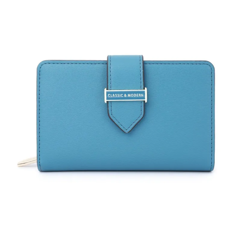 Stórt tvífalt veski fyrir kortarauf fyrir konur sem geymir mikið af peningum