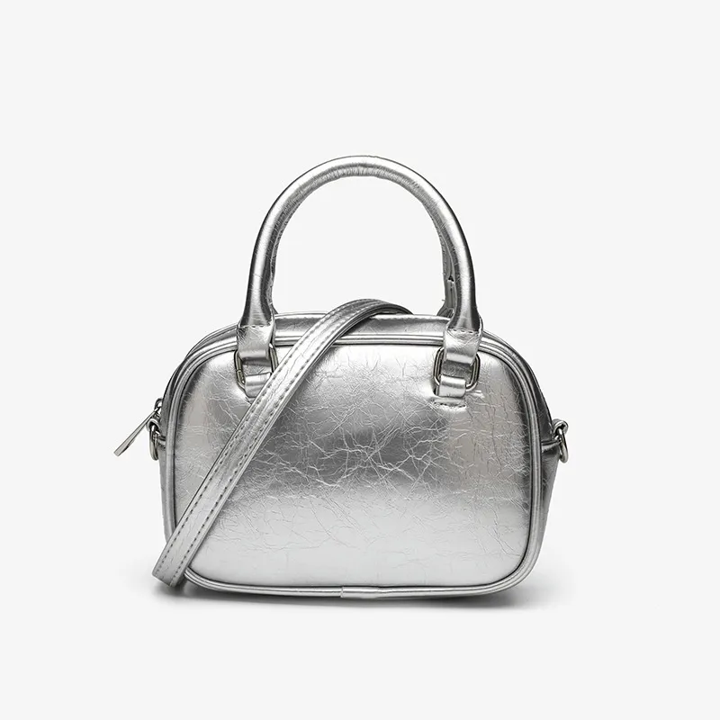 Töff hönnuður Metallic Cross Shoulder Messenger Sling töskur fyrir dömur